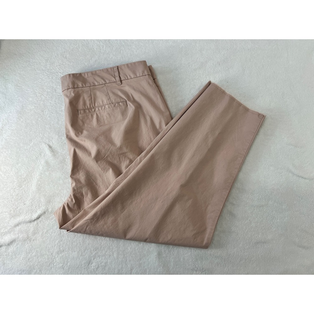 Talbots Women 16 Blush Pink Ankle Pants Frayed Hem Stretch Cotton BD1024 New